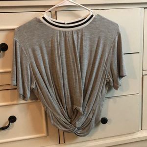 Gray crop top